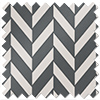 Chevron Stripe, Charcoal - Twist&Fit Roman Blind